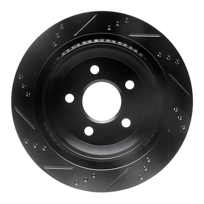 Chevrolet Camaro Brake Rotor (1) - Rear Right - R1 Concepts - Drilled & Slotted - Black - `98-`02